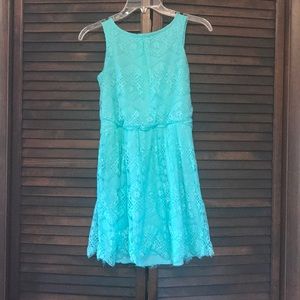 Teal Lace Girls Dress